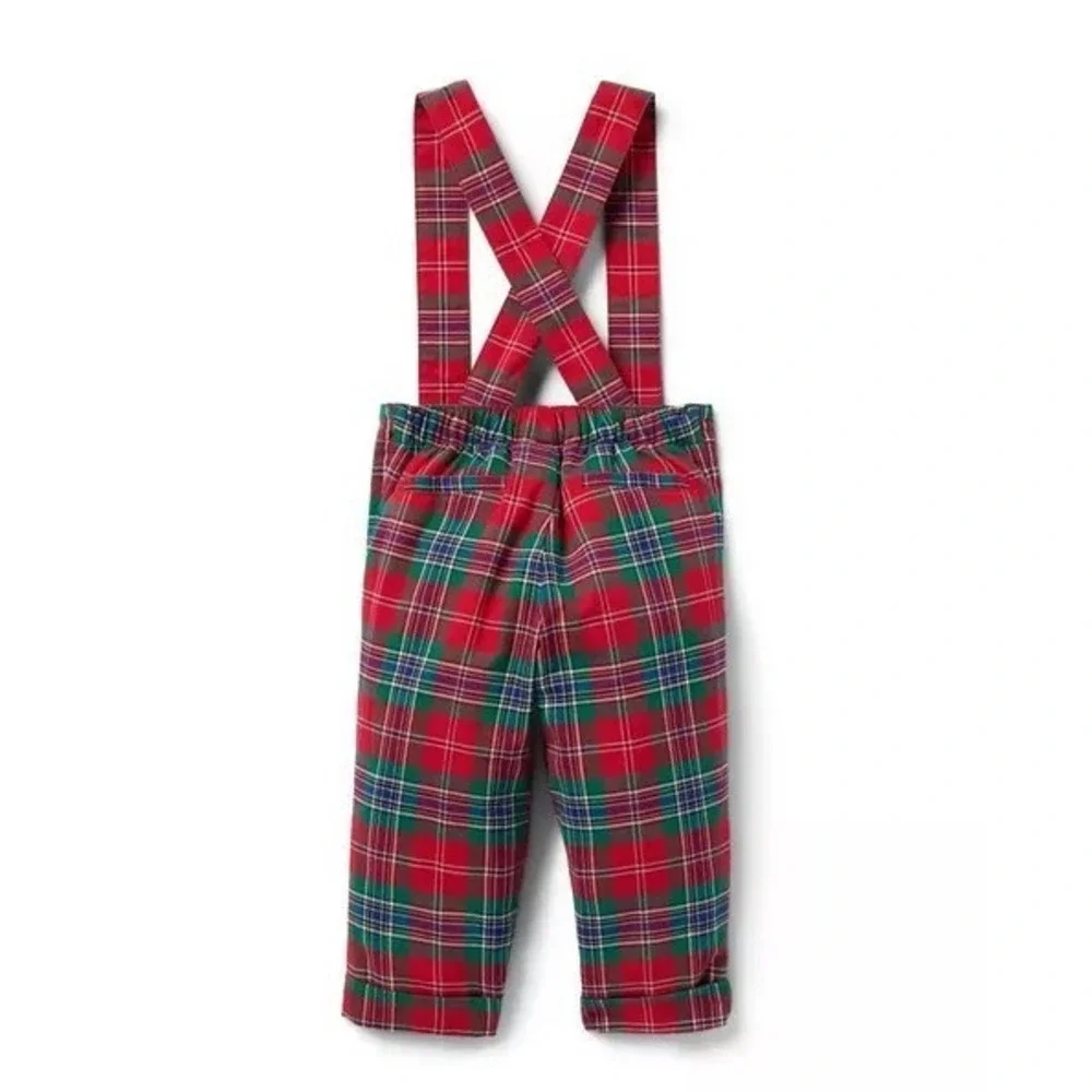 Janie and Jack Baby Tartan‎ Suspender Pant Size 6 to 12 Months
